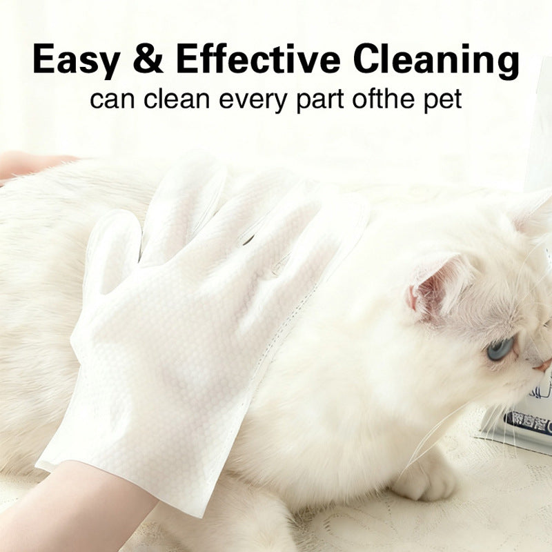 Pet No-Wash Gloves Deodorizing Disposable Pet Wipes