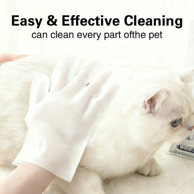 Pet No-Wash Gloves Deodorizing Disposable Pet Wipes