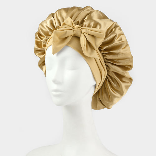 Silk Bonnet For Sleeping Women Satin Bonnet Double Layer Satin Lined Hair Bonnet With Tie Band Curly Hair