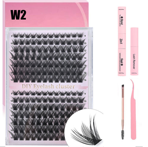 DIY Lash Extension Kit 168pcs Individual Lashes Clusters D Curl Lash Clusters,0.07D-9-16MM Kit